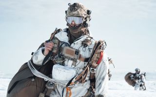 Soldiers from the Jaeger Corps train on the Greenland Ice Sheet