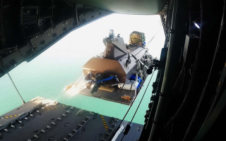 The Kraken USV was air-dropped from an A400M transport aircraft (Picture: Royal Navy)