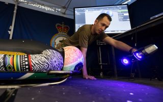 10082026 71 IR engineer using 3D HandySCAN technology capturing Flt Lt Nicole Burger on her sled CREDIT RAF Whittering.jpg