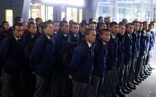 323 new recruits joining the Brigade of Gurkhas arrive in the UK