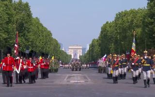 It's been a busy year for the Grenadier Guards, having Trooped their new Colour at the King's Birthday Parade and now coming to Paris for Bastille Day (Picture: Emmanuel Macron)