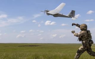 A soldier from 21 Air Assault Battery Royal Artillery launches a Puma drone during Exercise Rhino Bizz (Picture: MOD)