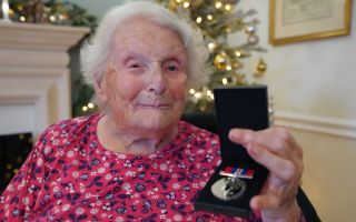 18122025 102 year old WWII veteran Janet Patterson receives War Medal 1939-1945 for Christmas CREDITRoyal Star & Garter.jpg