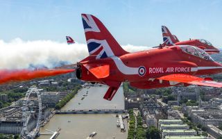 The Red Arrows have been busy lately, seen here flying over London at the end of the King's Birthday Parade (Picture: MOD)