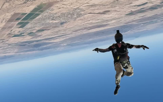 The Parachuting Test Team in Arizona CREDIT RAF