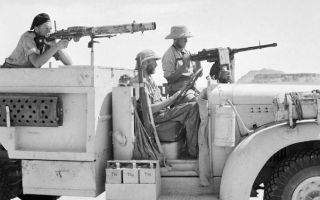 Men of the LRDG prepare to go raiding in their Chevrolet truck (Picture: piemags/archive/military)