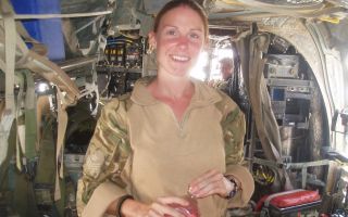 Liz Mcconaghy spent 17 years as a RAF Chinook crewman, deploying on two tours of Iraq, and 10 tours of Afghanistan (Picture: Liz Mcconaghy)