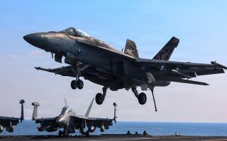 This F/A-18 Super Hornet is just one of several potent aircraft carried by the USS Abraham Lincoln