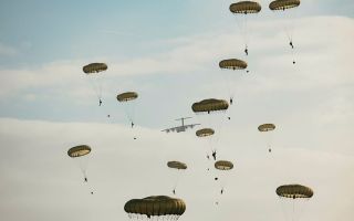 The drop, the largest in more than a decade, saw 276 Paratroopers and 24 tonnes of kit and supplies land on Salisbury Plain