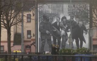 A mural on a house in Londonderry commemorates the Bloody Sunday killings