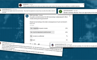 "In my experience service personnel will be glad that it's being said publicly" was one of the comments received in the poll