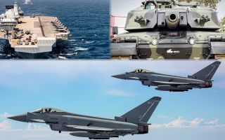 Aircraft carrier, tank and Typhoon jets