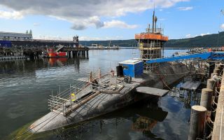 Vanguard-class submarine at Faslane